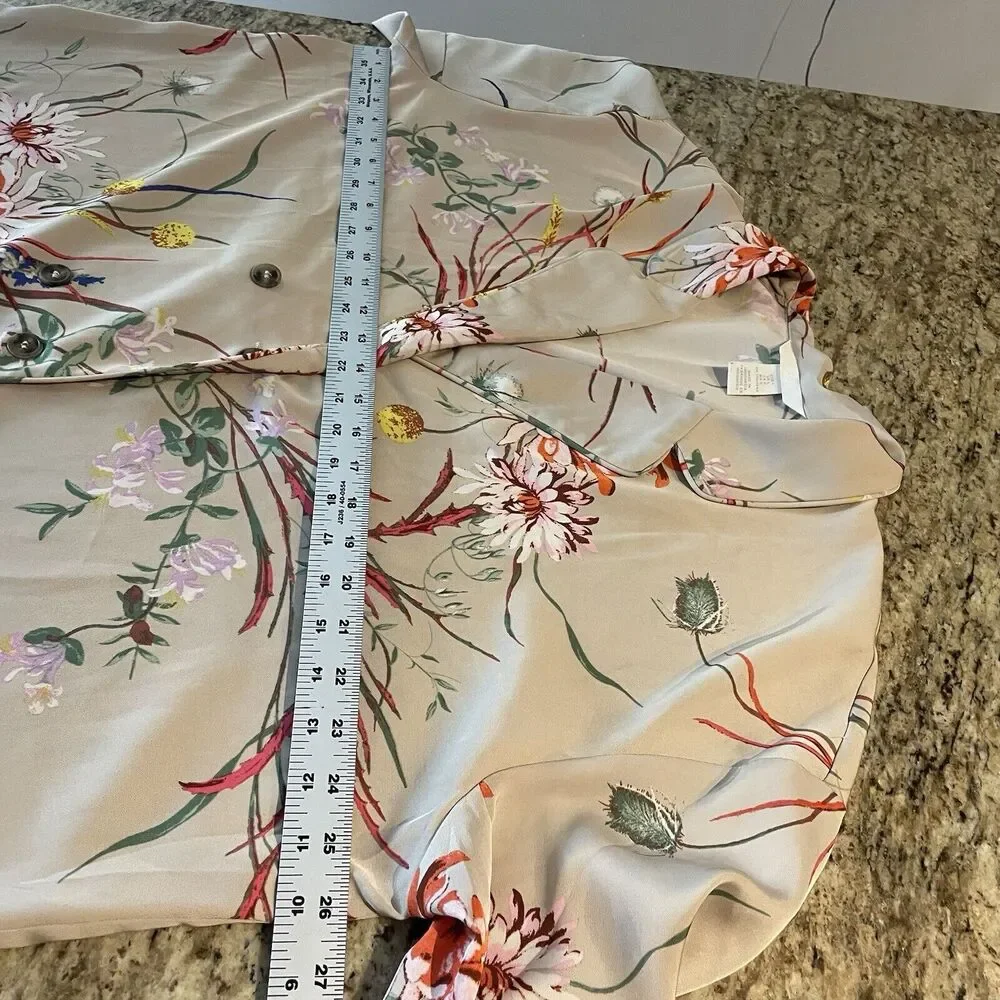 y2k style oversized H&M bohemian floral print kimono blazer size large - Picture 9 of 10